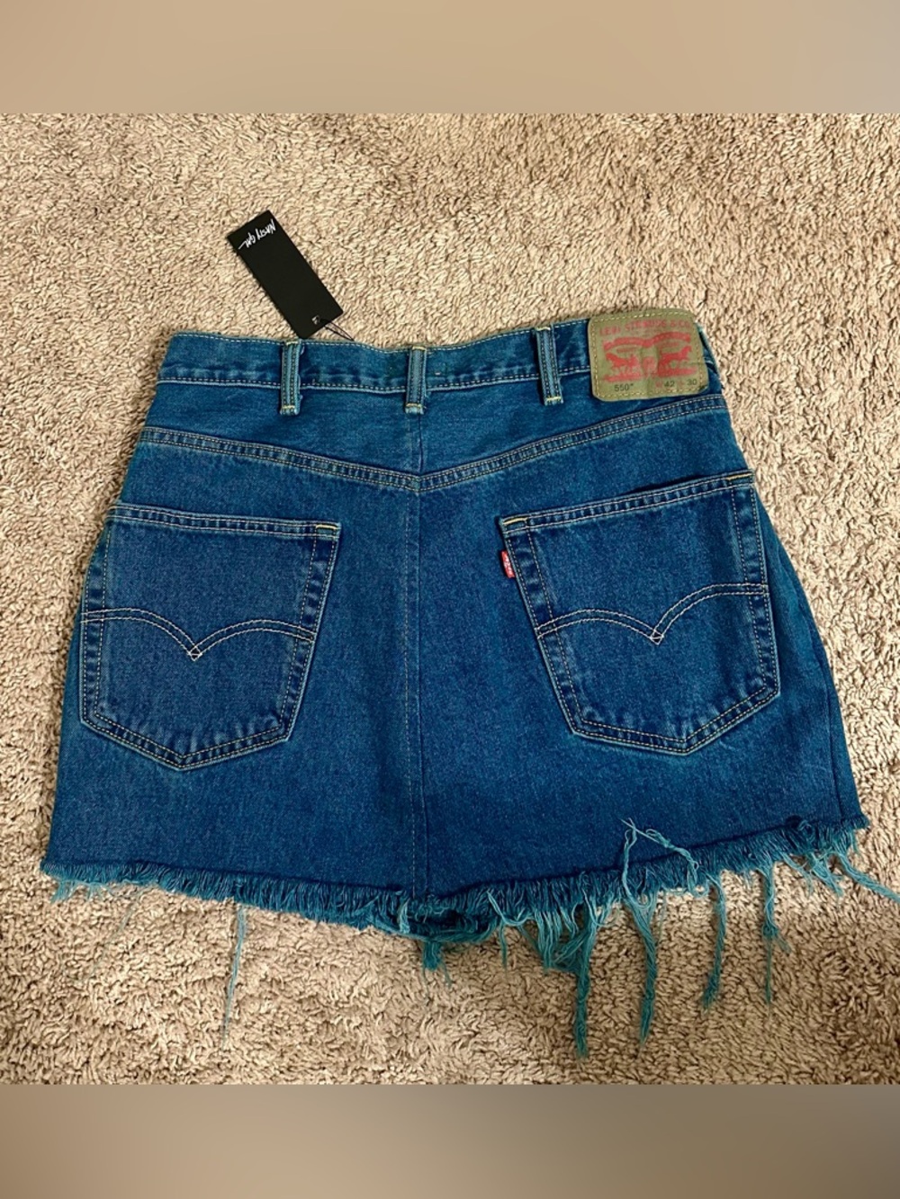 Nasty Gal x Levi Indigo Denim Frayed Mini Skirt